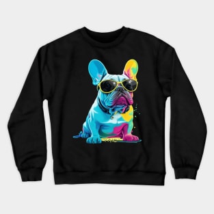 Cool French Bulldog with Glasses Crewneck Sweatshirt